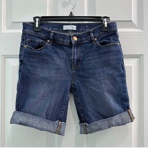LOFT Women’s 27/4 Womens Denim Blue Cuffed Jean Shorts